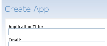 MySpace Create Application Form MySpace Create Application Form