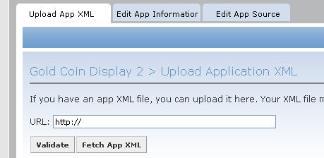 MySpace Upload App XML Tab MySpace Upload App XML Tab